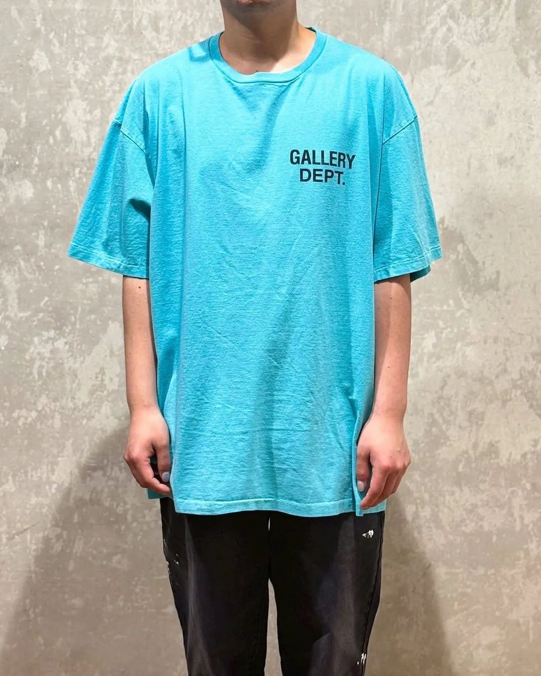 GALLERY DEPT. SOUVENIR TEE/LIGHT TEAL Lake Blue English S-XL Original consistent OE yarn tube weaving No side seam fabric Garment dyeing No color difference Printing and heavy washing to make the effect simulate natural distressing Correct accessories Top purchasing level
